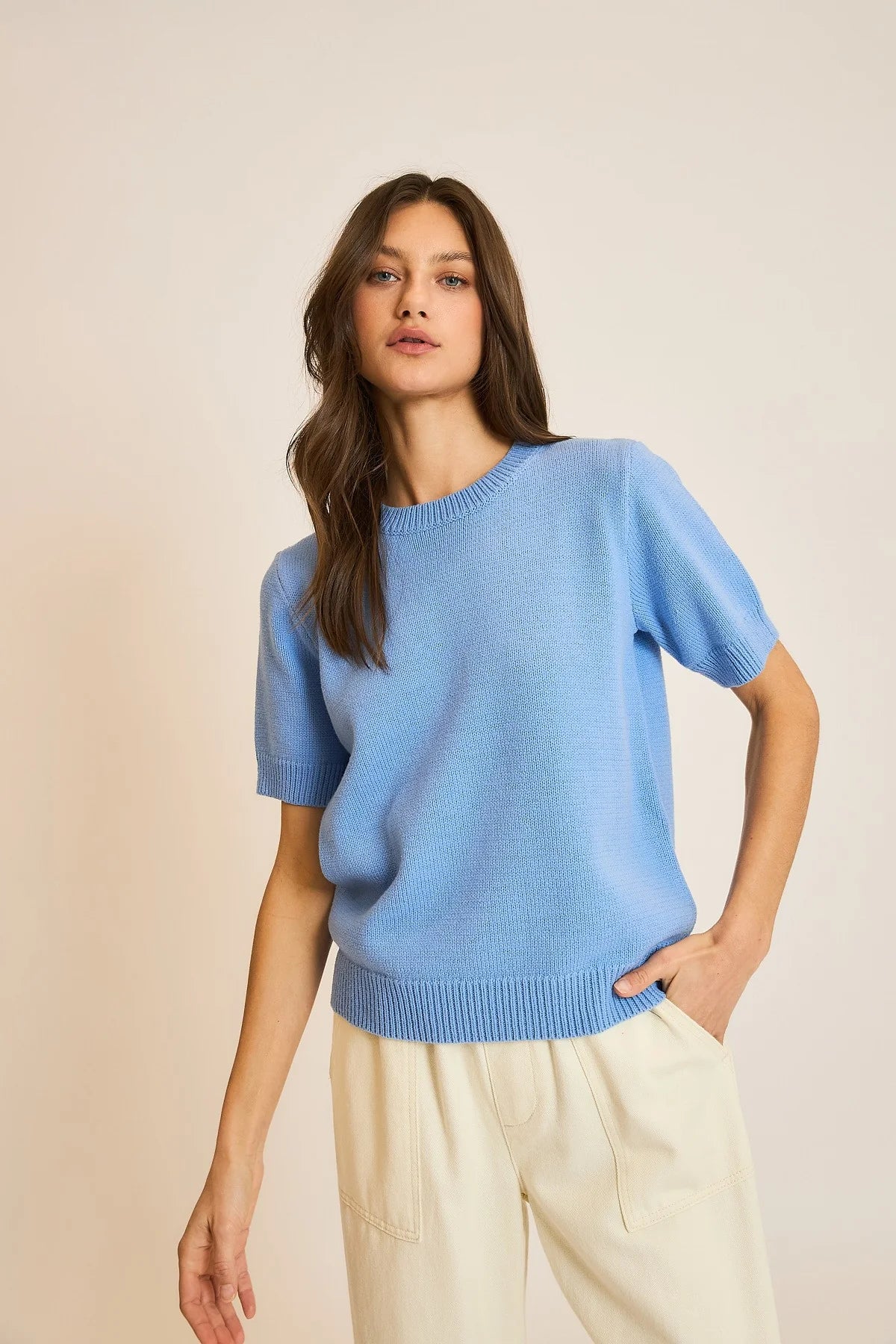 Crew Neck Sweater Knit Top