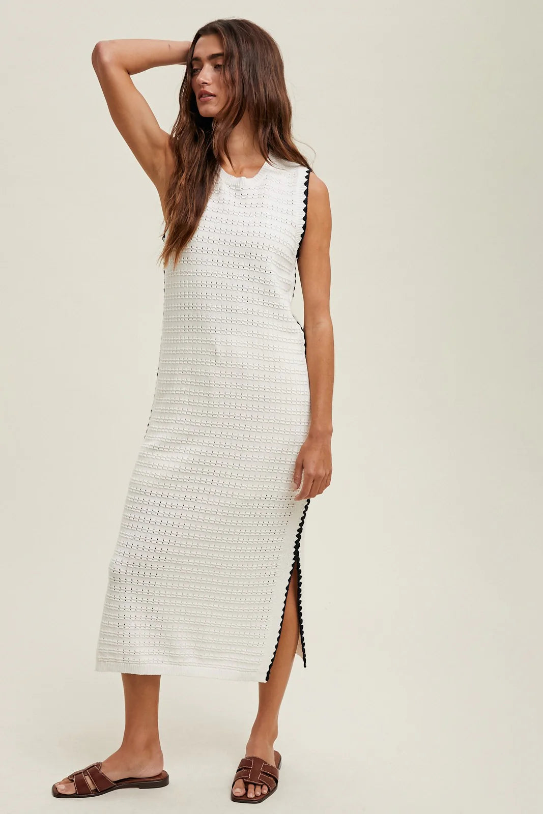 Textured Knit Midi Dress