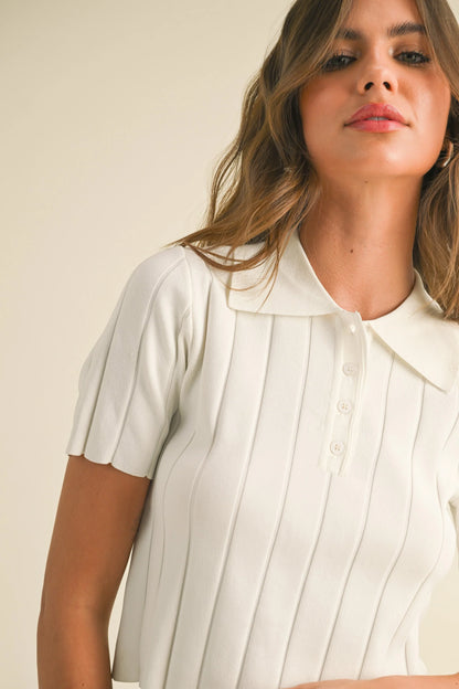 Wide Rib Collared Top