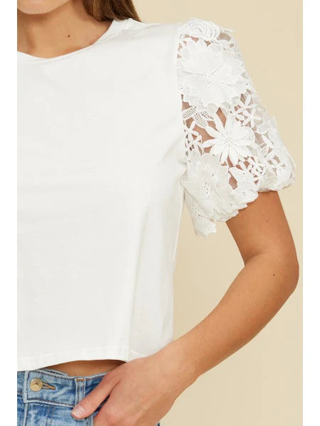 Avi Lace Sleeve Top