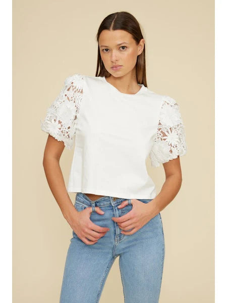 Avi Lace Sleeve Top